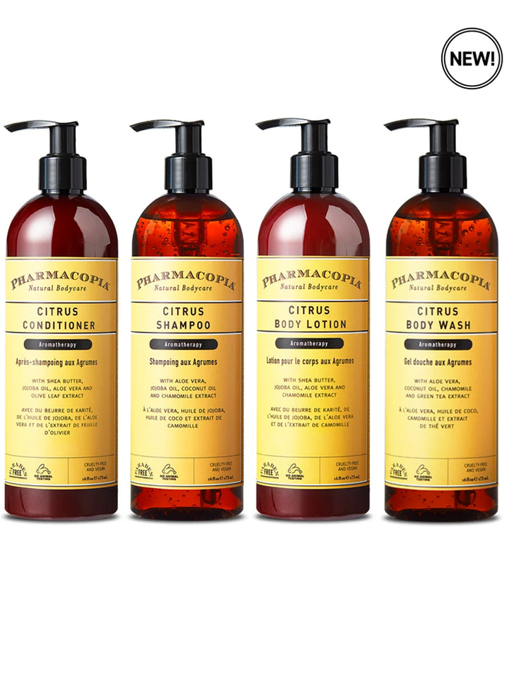 Citrus Essentials Bundle - Shampoo, Conditioner, Body Wash, Body Lotion (64 oz total)