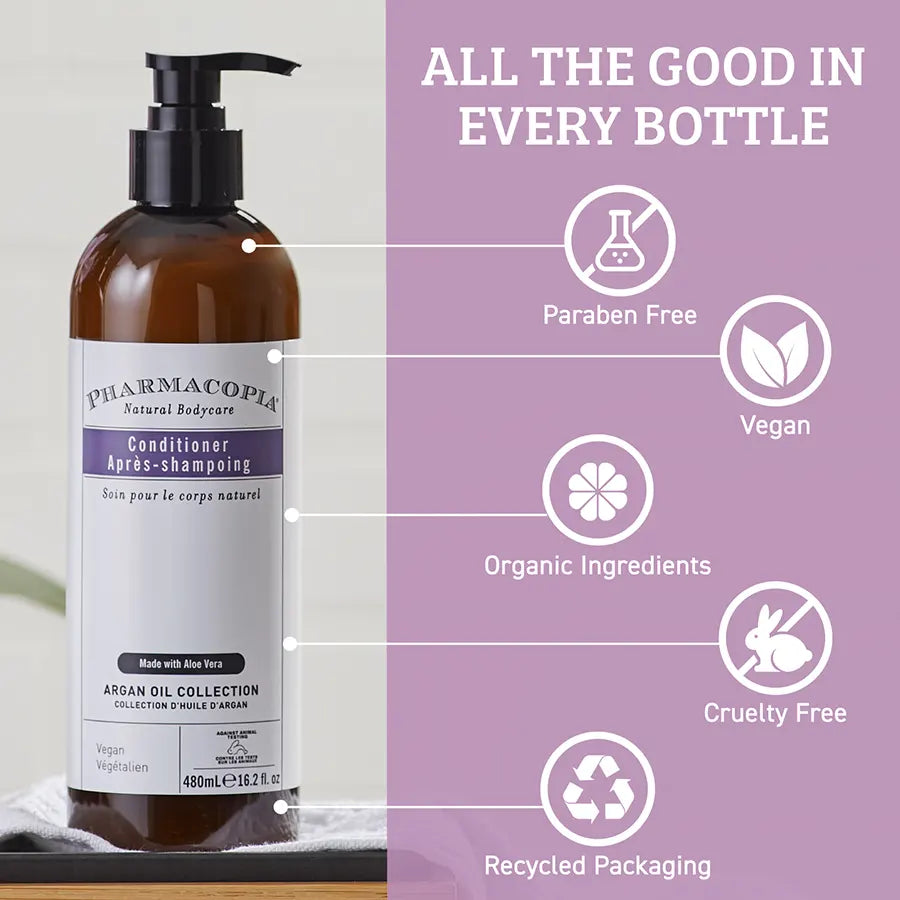 Pharmacopia Argan Oil Conditioner Recycled Packaging and Cruelty Free - Hyatt Hotels Collection
