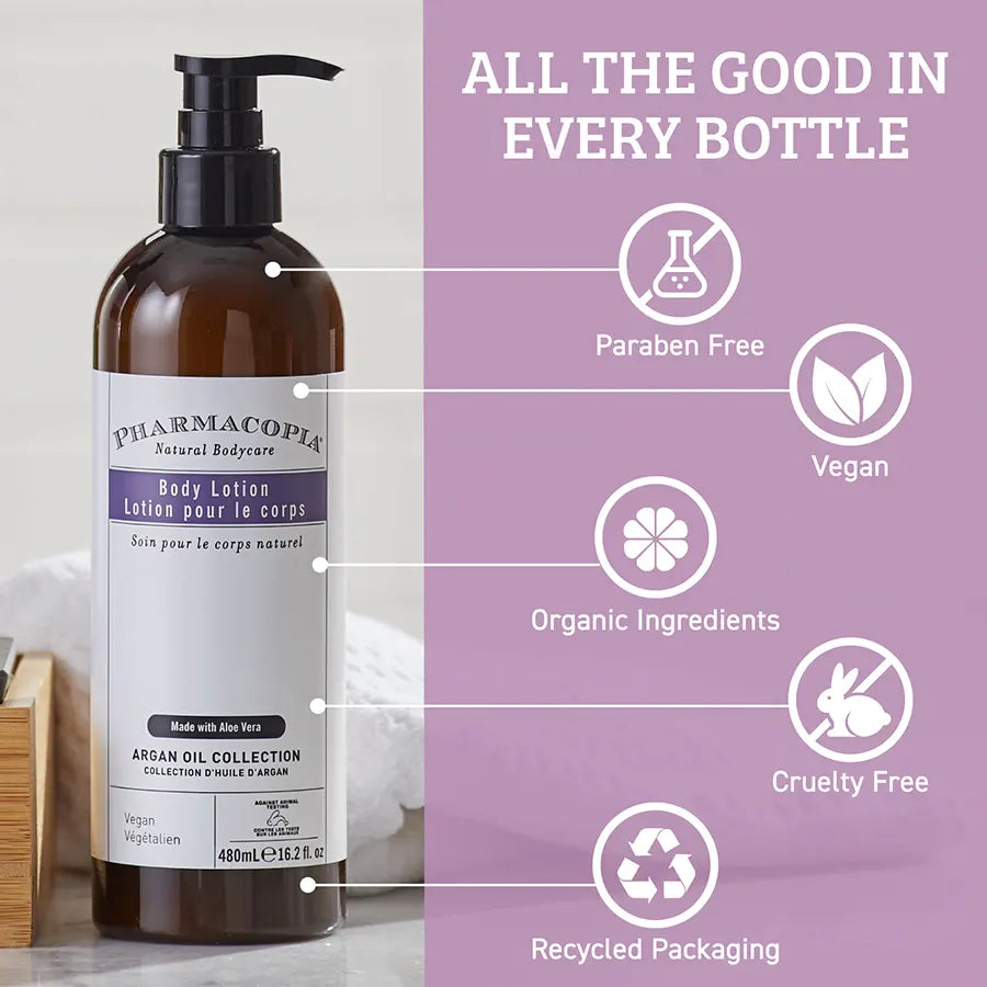 Pharmacopia Argan Oil Body Lotion  Recycled Packaging and Cruelty Free  - Hyatt Hotels Collection