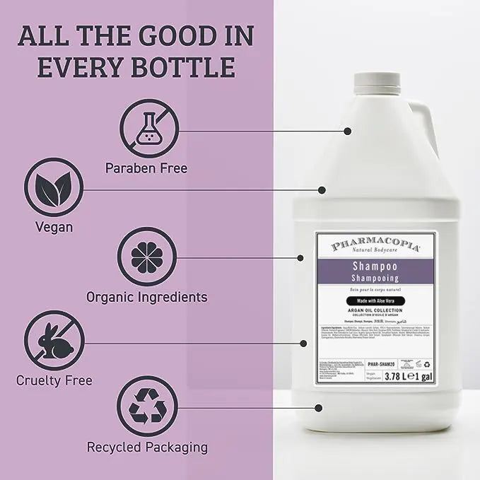 Pharmacopia Argan Oil Shampoo 1 Gallon Refill Paraben Free and  Vegan  - Hyatt Hotels Collection