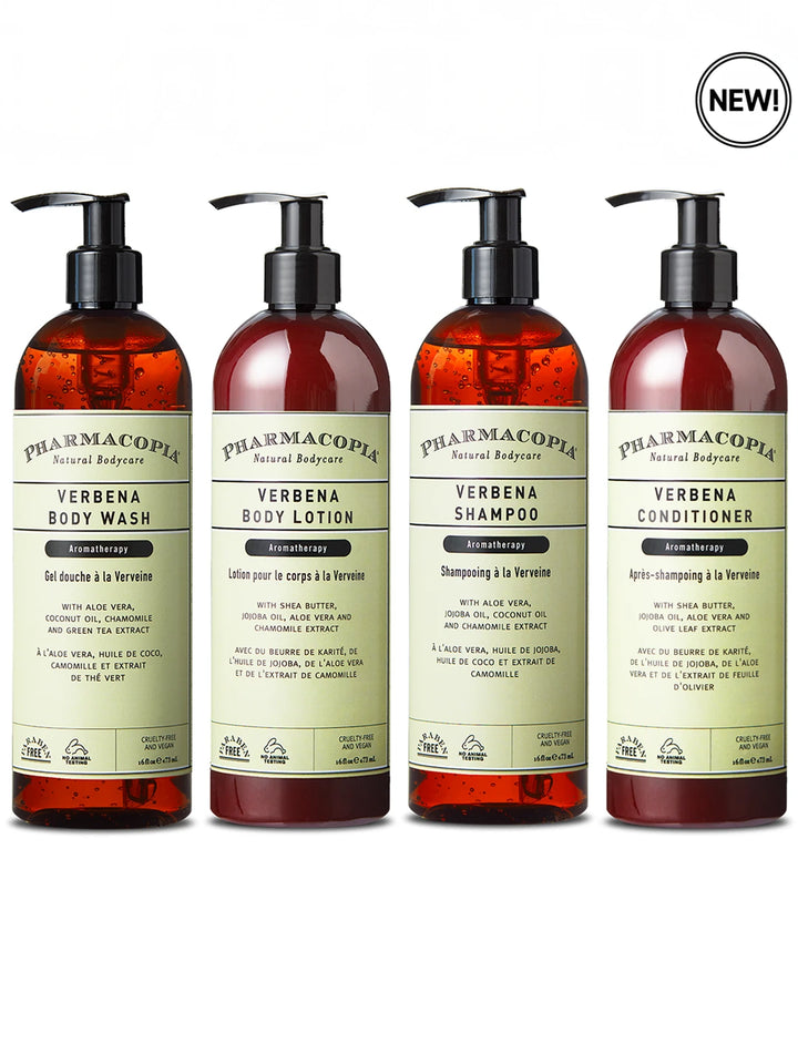 Verbena Essentials Bundle - Shampoo, Conditioner, Body Wash, Body Lotion (64 oz total)