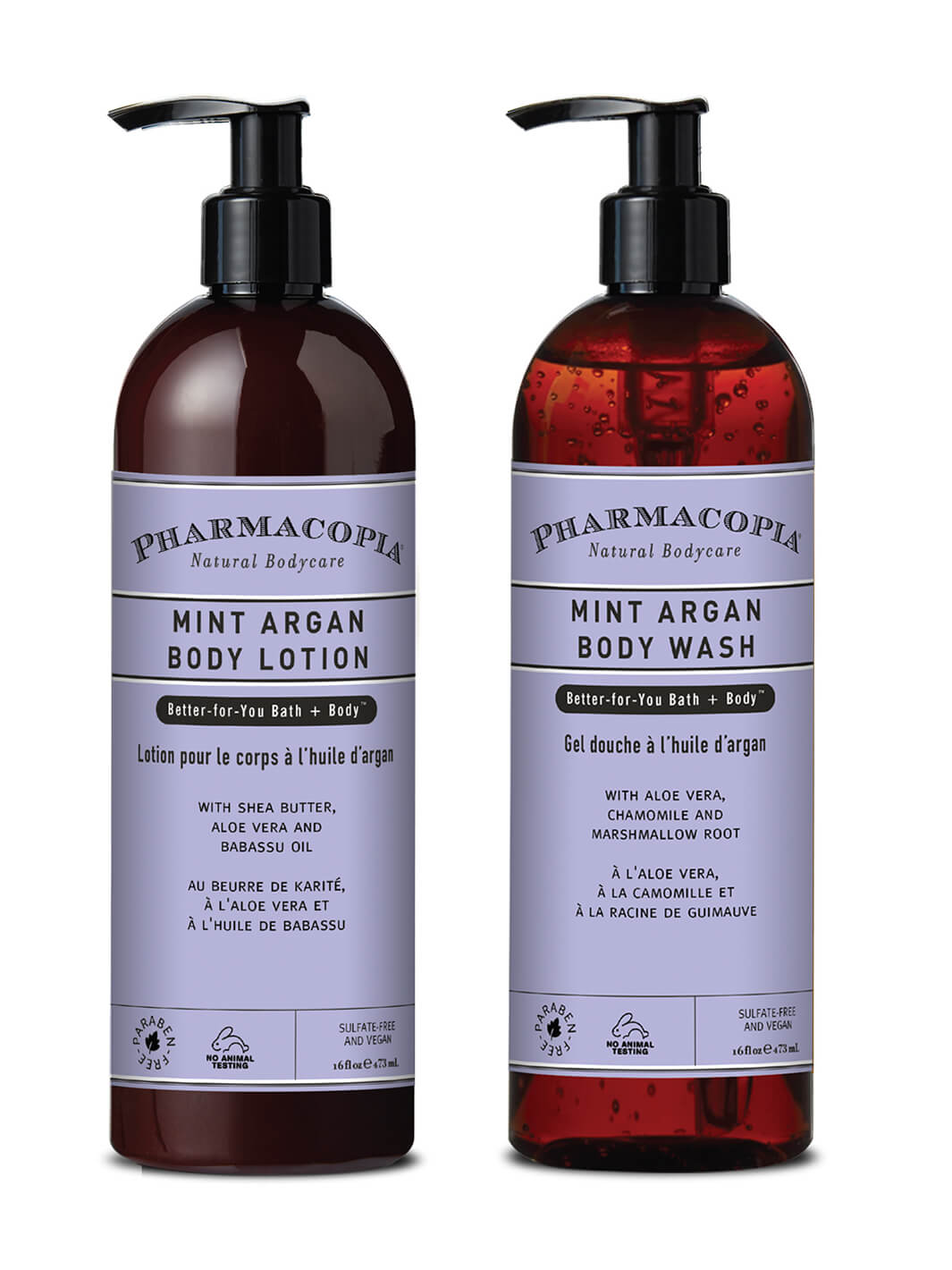 Argan Mint Body Wash and Lotion